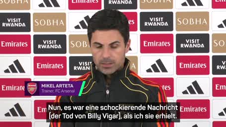 Arteta: Tod von Vigar "schockierende Nachricht"