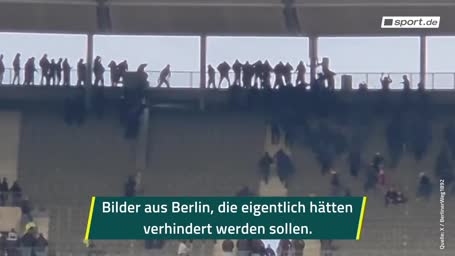 Hier gehen Hertha- und Dynamo-Chaoten aufeinander los Hier gehen Hertha- und Dynamo-Chaoten aufeinander los