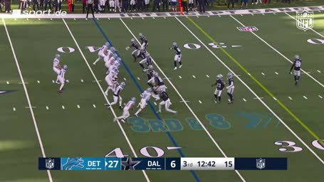 Williams fängt langen Touchdown-Pass von Goff