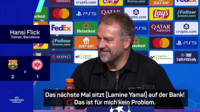 Flick scherzt: "Nächstes Mal ist Yamal auf der Bank" Flick scherzt: "Nächstes Mal ist Yamal auf der Bank"