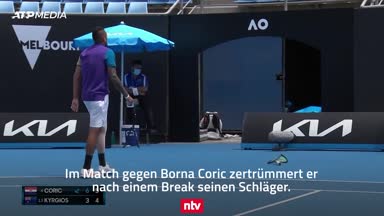 Tennis-Rüpel Kyrgios schleudert Schläger aus Stadion