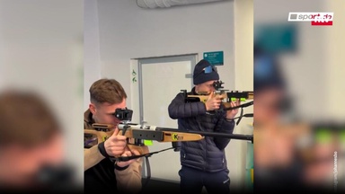 Kimmich überzeugt in Schießduell mit Biathlon-Ikone Kimmich überzeugt in Schießduell mit Biathlon-Ikone