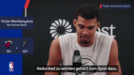 Wembanyama: "Gedunkt zu werden gehört dazu" Wembanyama: "Gedunkt zu werden gehört dazu"