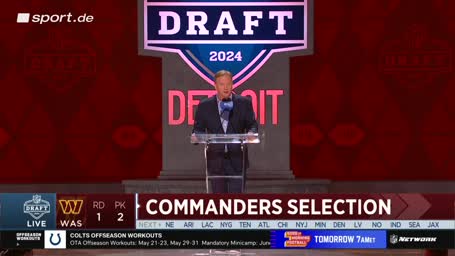 Second Pick: Commanders setzen auf Daniels