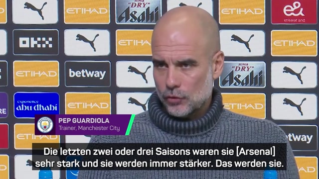 Guardiola warnt: "Arsenal wird stärker und stärker"