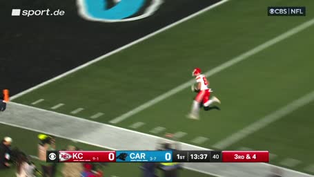 Mahomes findet weit offenen Gray für TD