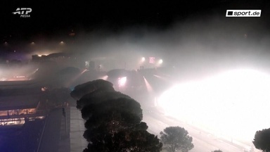 Pyro-Unterbrechung beim Tennis-Masters in Rom
