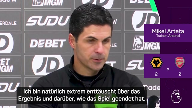 Arteta nach 2:2: "War nicht unser Standard"
