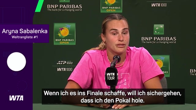 Vor Finale: Sabalenka hat es "so satt"