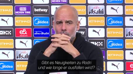 Guardiola: Rodri noch nicht bereit fürs Everton-Spiel