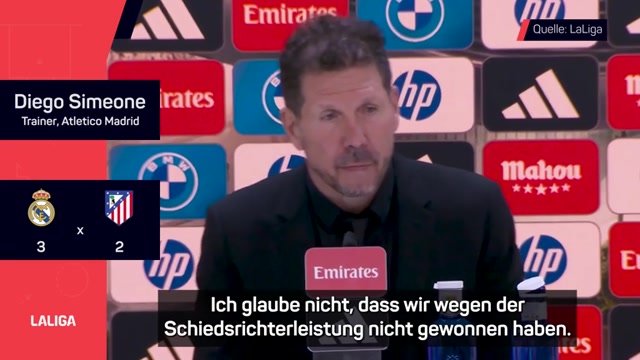 Simeone nach Derbypleite: "Keine Schuld beim Schiri" Simeone nach Derbypleite: "Keine Schuld beim Schiri"