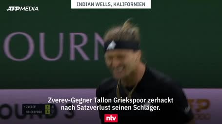 Hier zerlegt der Zverev-Gegner seinen Schläger