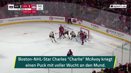 Mitspieler sammeln Zähne auf! Dieser Puck tat weh Mitspieler sammeln Zähne auf! Dieser Puck tat weh