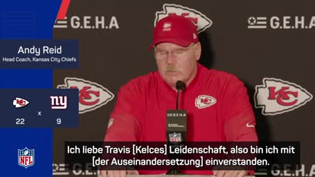 Reid über Kelce-Zoff: "Er ist emotional, er ist Ire"