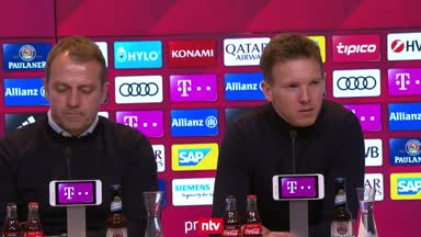 Hansi Flick und Julian Nagelsmann nach dem 0:0 im Spitzenspiel