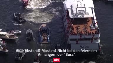 Ohne Masken, ohne Abstand: Tampas Super-Bowl-Parade