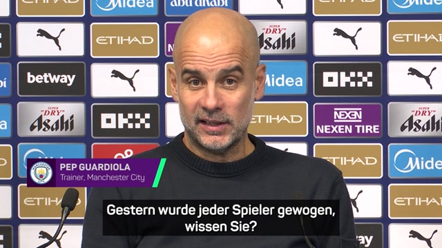 Guardiola droht Spielern: "Werde Gewicht kontrollieren"