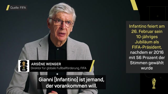 Wenger lobt Infantino vor 10-jährigem Jubiläum Wenger lobt Infantino vor 10-jährigem Jubiläum