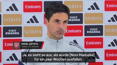 Arteta: Arsenals Ausfälle "natürlich enttäuschend"