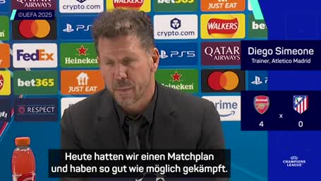 0:4-Niederlage! Simeone: Arsenal war besser