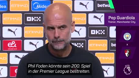 Fodens 200. PL-Spiel eine "Ehre" für Guardiola Fodens 200. PL-Spiel eine "Ehre" für Guardiola