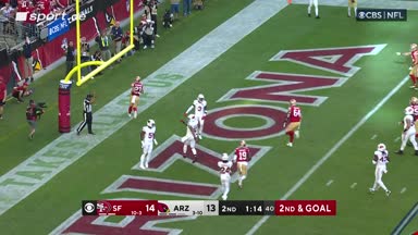 Purdy findet McCaffrey in der Endzone