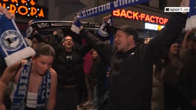 So wild feiern die Arminia-Fans das Pokal-Wunder