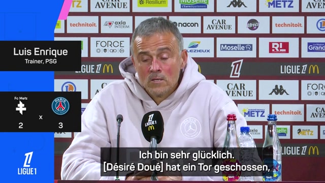 Enrique freut sich über Torschütze Doué Enrique freut sich über Torschütze Doué