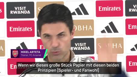 Arteta warnt vor Spielerstreiks Arteta warnt vor Spielerstreiks