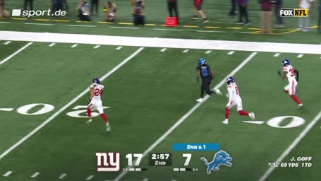 Gibbs bereitet seinen eigenen Touchdown vor