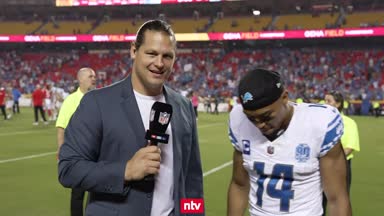 Amon-Ra St. Brown im Interview nach dem Lions-Sieg
