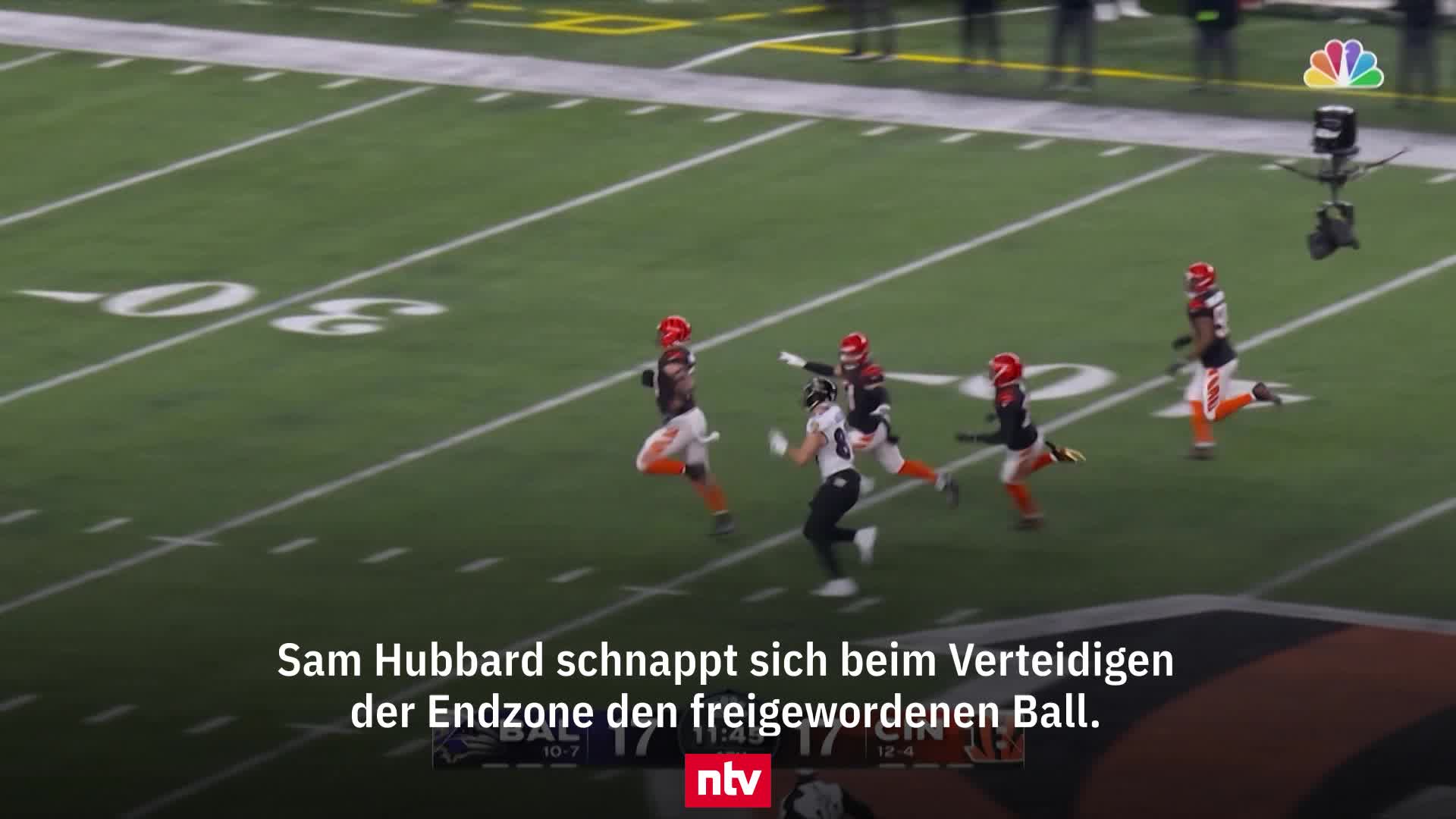 Wahnsinns-Touchdown von Bengals-Defender Hubbard