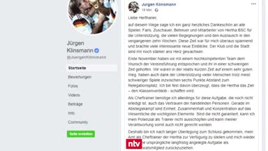 Verkündung  via Facebook: Klinsmann wirft das Handtuch
