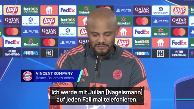 Kompany spricht über Austausch mit Nagelsmann